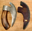 Handmade Viking Pizza Cutter Axe - Ulu Knife with Skull.
