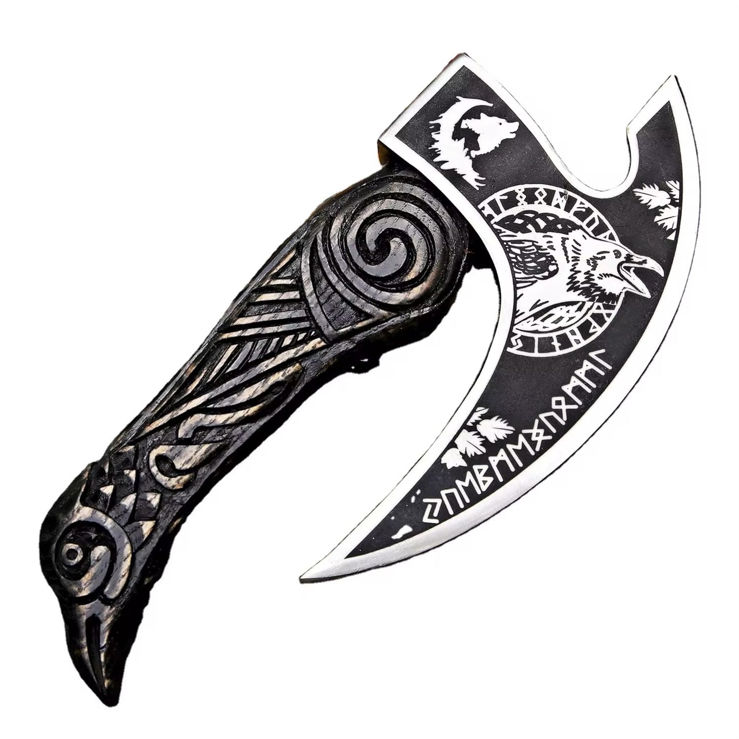 Handmade Viking Pizza Cutter Axe – Raven Design
