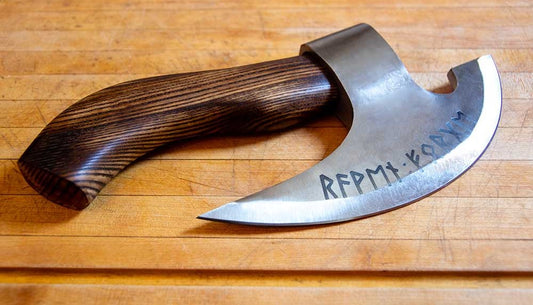 Handmade Viking Pizza Cutter Axe with Runes