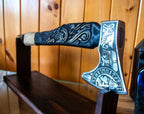 Tactical Viking Axe - Hand Forged Carbon Steel w/Leather Sheath