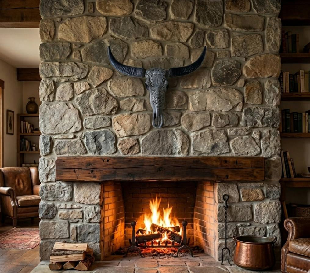 Hand-Carved Viking Buffalo Skull - Wall Decoration Secondary image